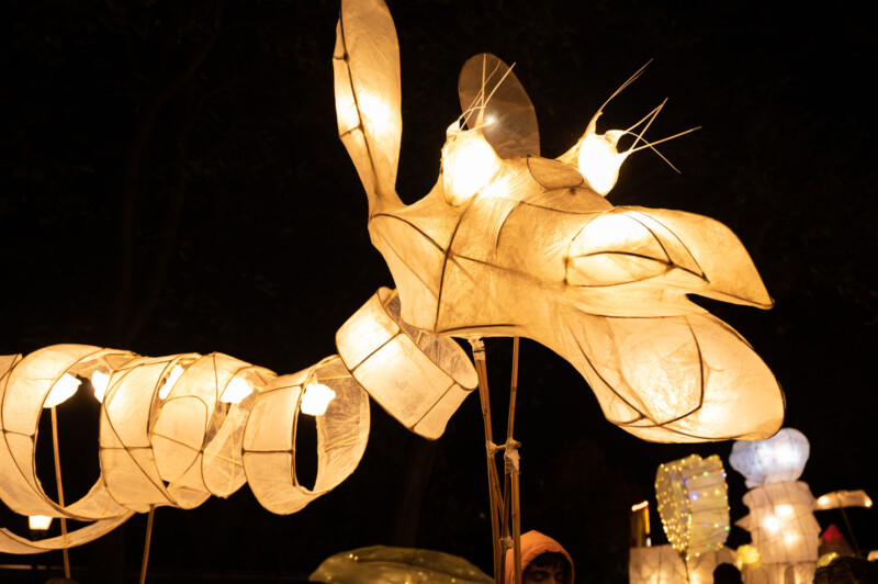 Natural willow lantern sculptures