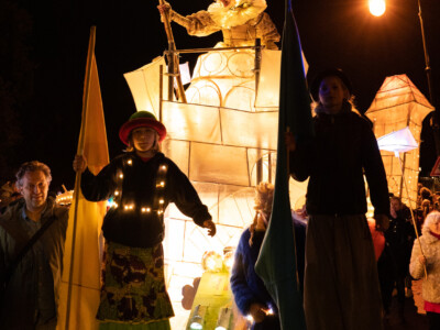 Hand-woven willow lantern sculptures