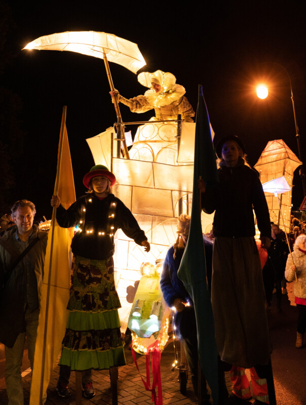 Hand-woven willow lantern sculptures