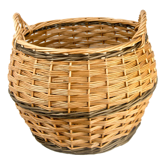 Barrel log basket - steamed willow