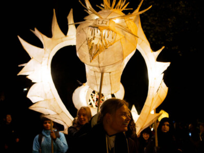 Hand made willow lantern sculptures